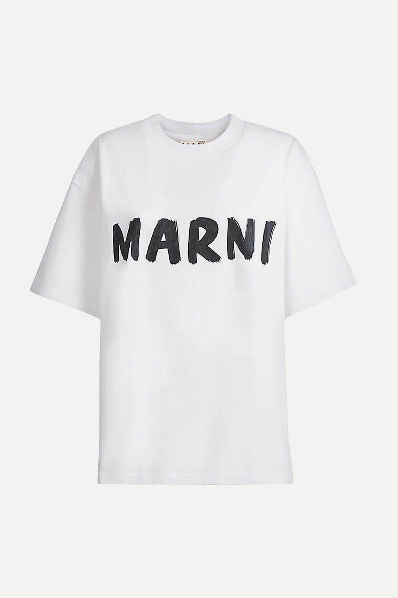 Boxy-Fit Logo-Print Cotton T-Shirt from Marni