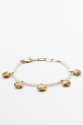 Maximo Gold Plated White Seashell Bead from Massimo Dutti