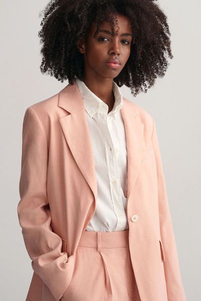 Regular Fit Stretch Linen Blazer