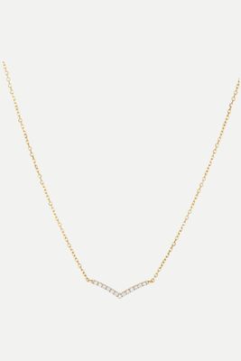 Pavé Diamond Wishbone Necklace