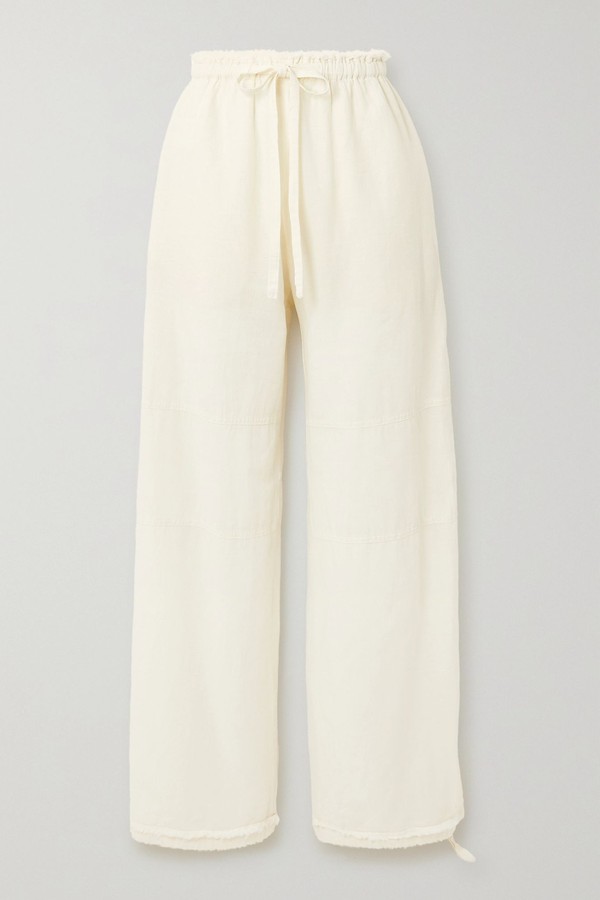 Frayed Cotton & Linen-Blend Wide-Leg Pants from Acne Studios