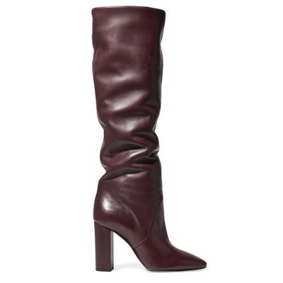 Lou Leather Knee Boots from Saint Laurent