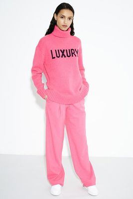 Pink Luxury Cashmere Rollneck Sweater from Chinti & Parker