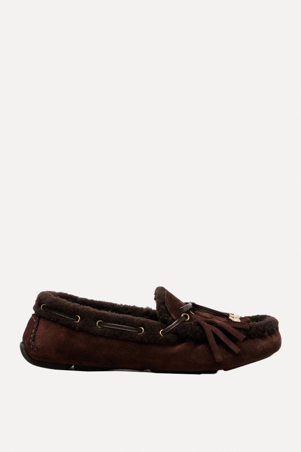 Manon F Velvet Suede Loafers With Shearling from Jimmy Choo
