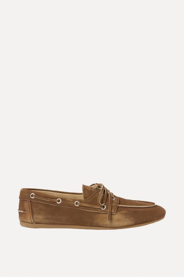 Faded Unlined Suede Loafers from Miu Miu