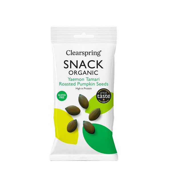 Yaemon Tamari Roasted Pumpkin Seeds from Clearspring