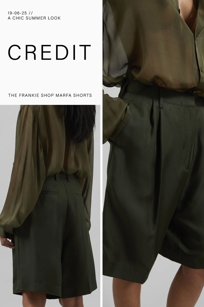 Marfa Pleated Silk Bermuda Shorts from THE FRANKIE SHOP
