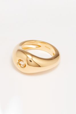 Band Quartz & 18kt Gold-Plated Sterling Silver Ring from Jupiter