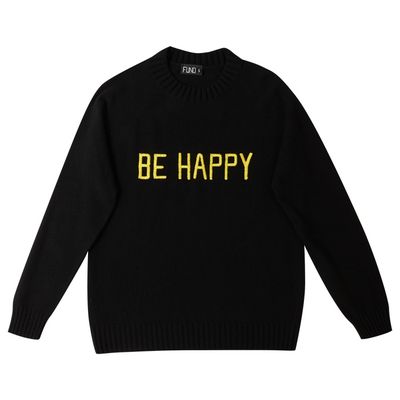 Bespoke Embroidered Be Happy Jumper