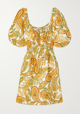 Nikoleta Paisley-Print Linen Mini Dress from Faithful The Brand
