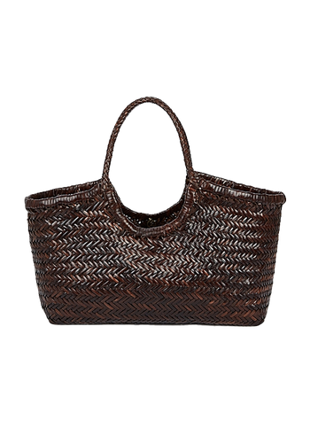 Nantucket Dark Brown Woven Leather Tote from Dragon Diffusion 