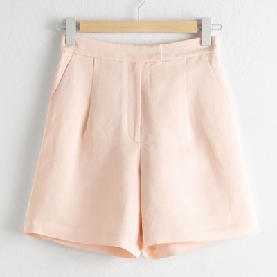 High Waisted Linen Blend Shorts from & Other Stories