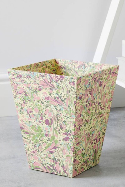 Marbled Botanicals Wastepaper Bin & Liner from Harris & Jones