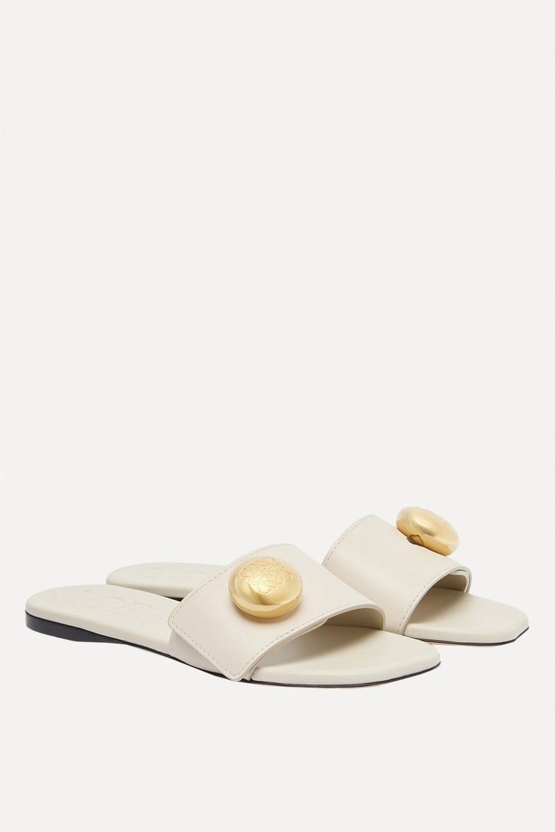 Pebble Leather Slides from Loewe