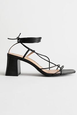 Leather Strappy Lace Up Heeled Sandals from & Other Stories