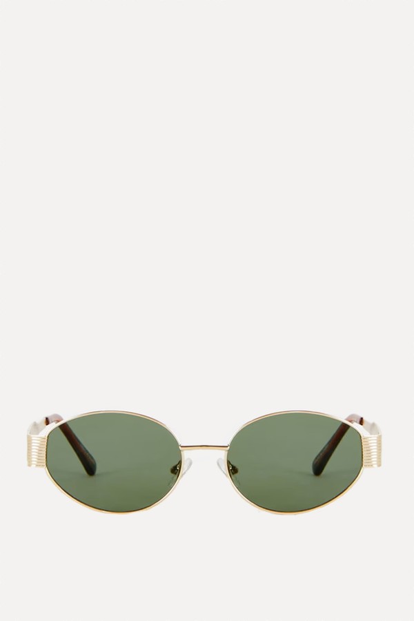 Metal Frame Oval Sunglasses