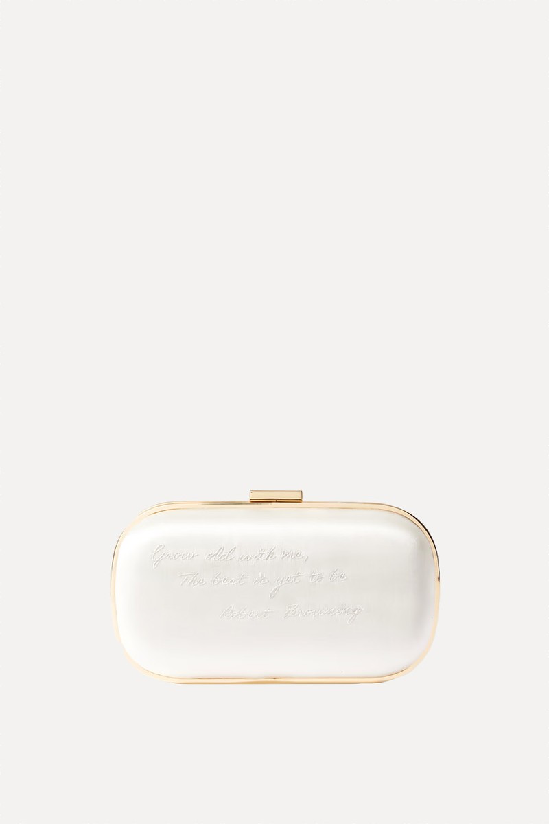 Marano Grow Old With Me Embroidered Satin Clutch from Anya Hindmarch
