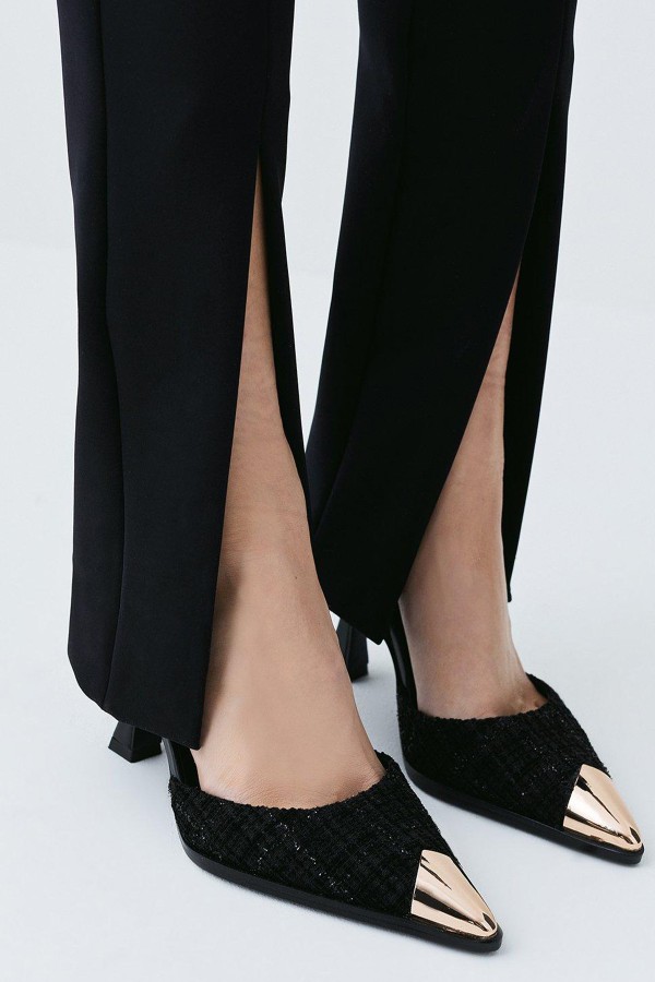 Boucle Tweed Toe Cap Heel