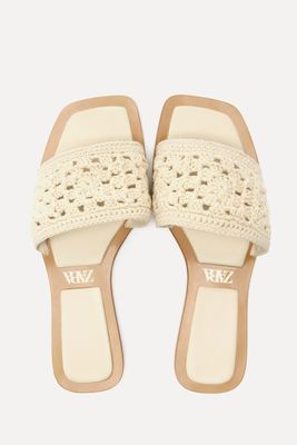 Crochet Flat Slider Sandals