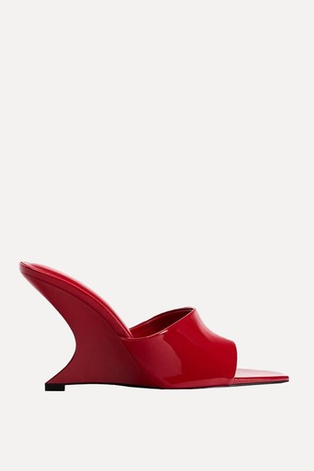 Faux-Patent-Finish High-Heel Wedges from Zara