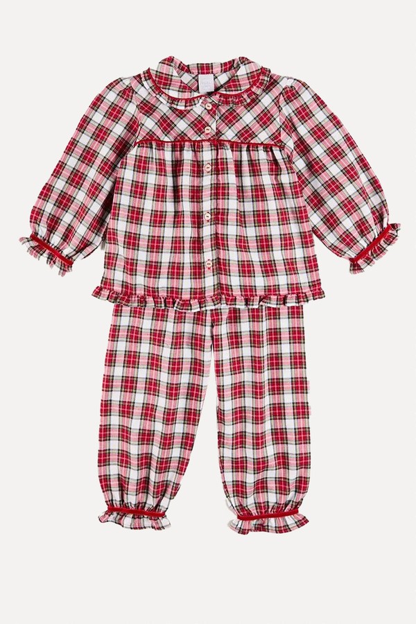Francis Tartan Velvet Trim Pyjamas from Pepa London