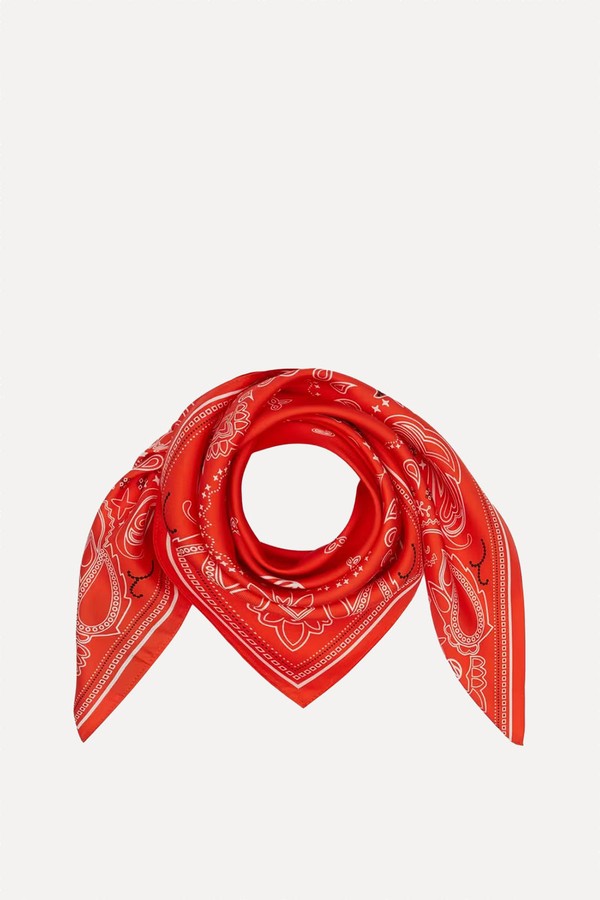  Red Paisley Silk Scarf from Le Scarf