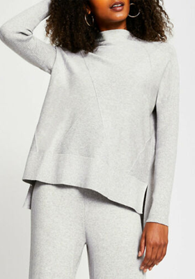 Textured High Neck Knitted Jumper from River Island
