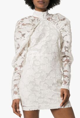 Kim High Neck Floral Mini Dress from Rotate