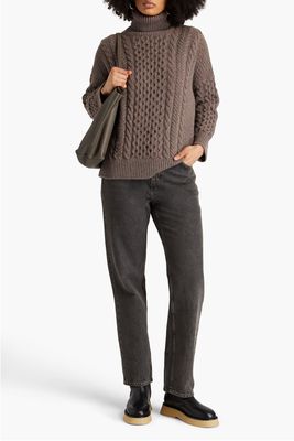 Annis Cable-Knit Wool Turtleneck Sweater from &Daughter