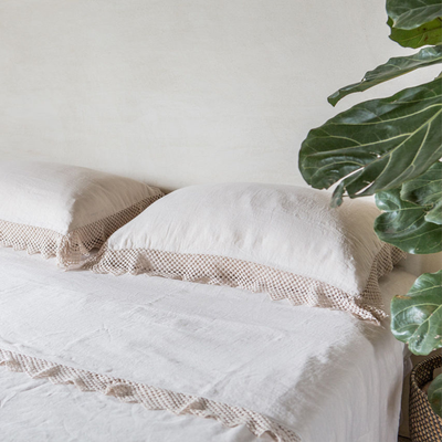 Linen Pillowcase With Macramé