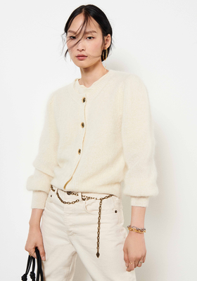 Baylor Puff-Sleeved Stretch Knit Cardigan from Ba&Sh