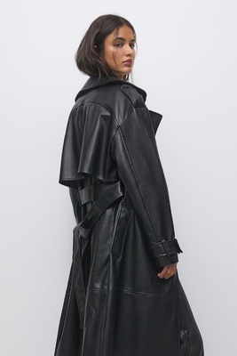 Faux Leather Trench Coat  from Pull & Bear 