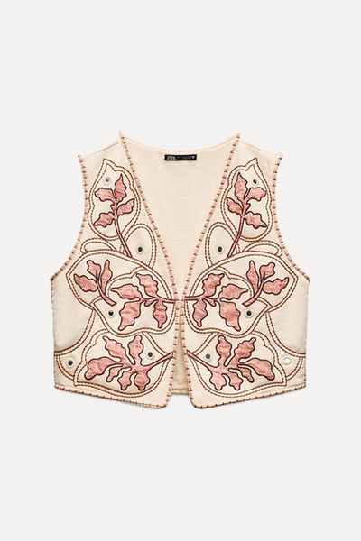 Embroidered Mirror Vest