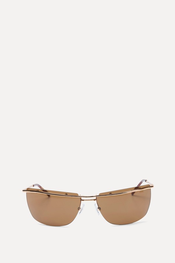Frameless Sunglasses With Metal Temples
