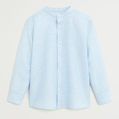 Mao Collar Linen Shirt from Mango