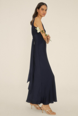 Contrast Satin Bow Back Maxi Dress from Oasis