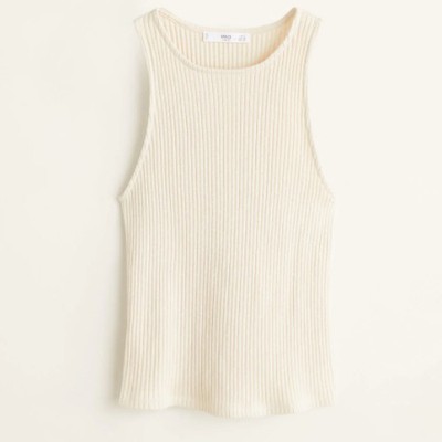 Ribbed Cotton-Blend Top from Mango