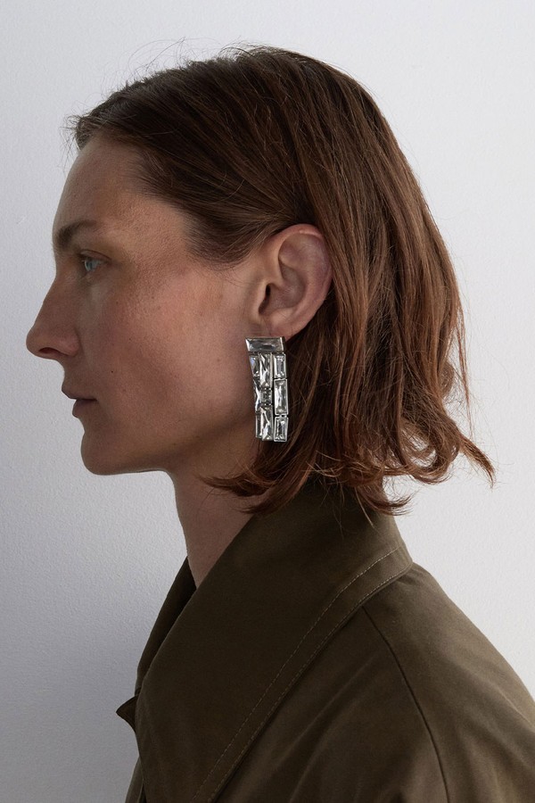 Dangling Earrings With Crystal Strips from Mango