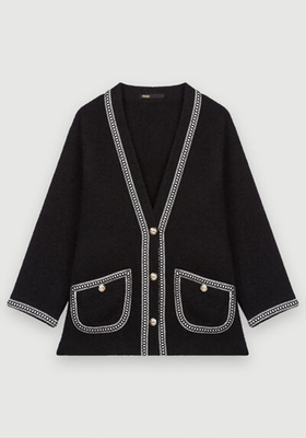 Contrasting Tweed-Style Jacket from Maje