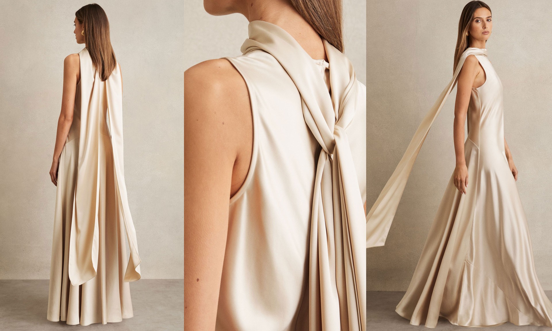 Fae Satin Cape Maxi Dress from Reiss