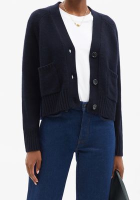 Patch-Pocket Cashmere Cardigan from Allude