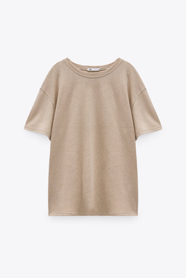 Linen Blend T-Shirt from Zara