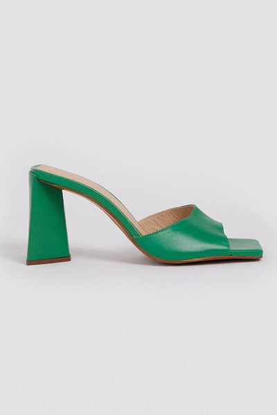 Leather Prism Heeled Mule from Karen Millen