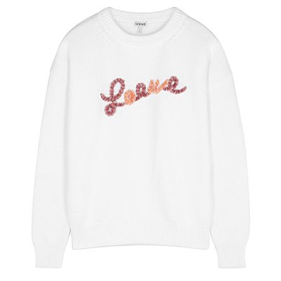 White Logo-Appliquéd Cotton Jumper from Loewe