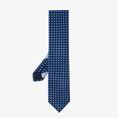 Ermenegildo Zegna from Blue Circle Print Silk Tie