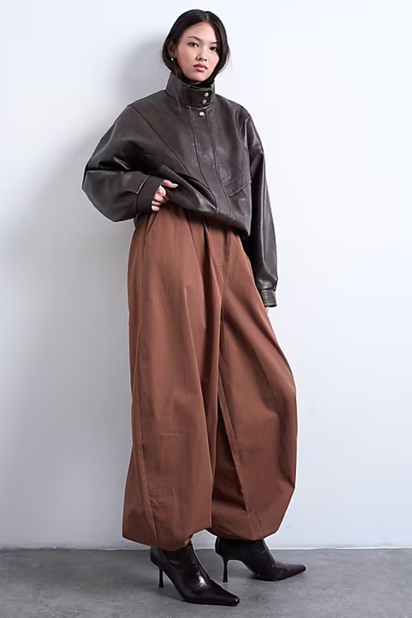 Check Extreme Balloon Trousers from Topshop
