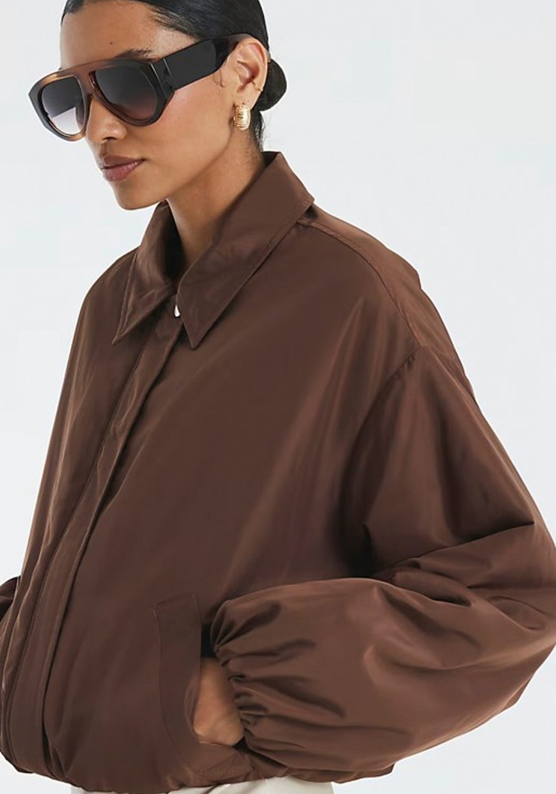 Bubble Hem Bomber Jacket 