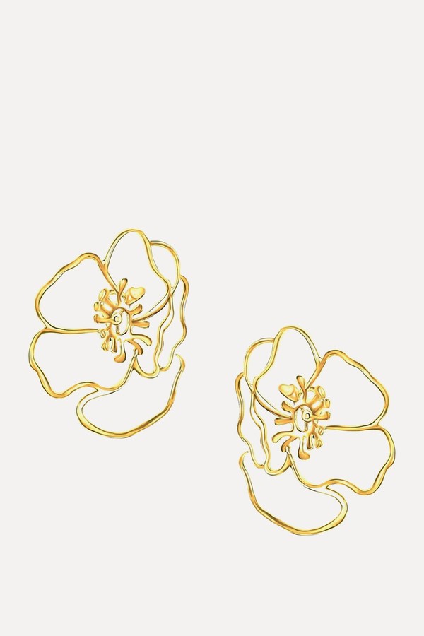 Gold Anemone Flower Earring from Atelier Romy
