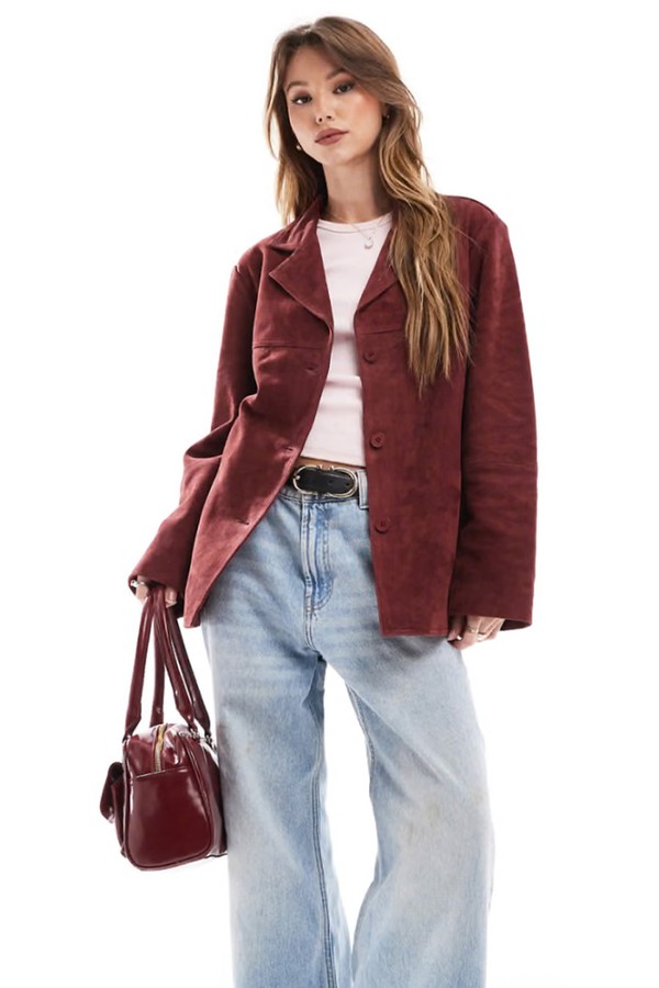 Real Suede 70s Jacket  from ASOS Design
