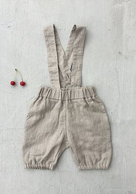 Linen Bubble Shorts With Braces from Simply Grey